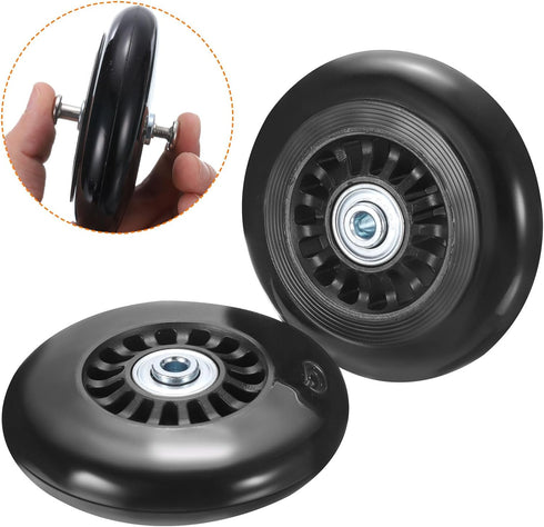 uxcell Luggage Wheels Replacement, 87 x 24 mm Rubber Swivel Caster Bearing Wheels Repair Kits for Suitcase, Inline Skate