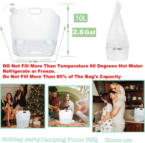 WMXWAN 21 (8 2.6 Gallons pcs, Gallons Each), Water Storage Containers, Foldable Water Bag, BPA-Free, Premium