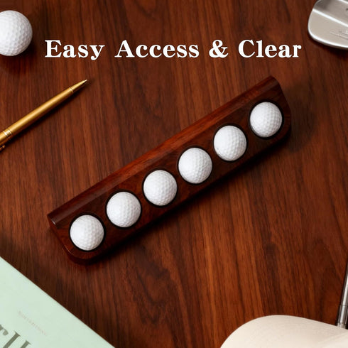 HPZIHYNAP 2-Pack Walnut Wood Golf Ball Display Case Wall Mount - Golf Ball Holder for Collector Sport Memorabilia Decor