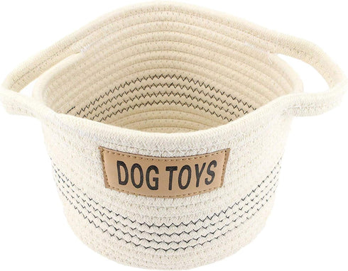 Midlee Small Dog Toy Rope Cotton Basket