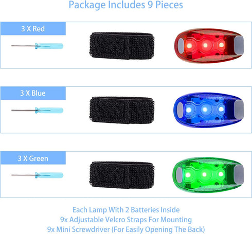 LED Safety Light, High Visibility Strobe Running Lights for Bicycle, Kayak, Backpack, Walking, Clip-On