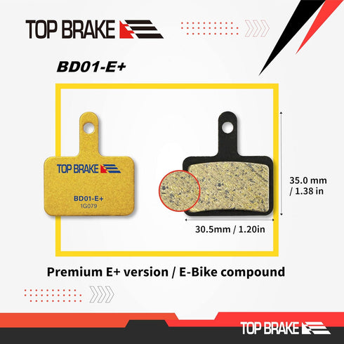 TOP BRAKE Disc Bike Brake Pads Compatible with Shimano Deore M515 M525, MTB/eMTB/Gravel/Cross-Country