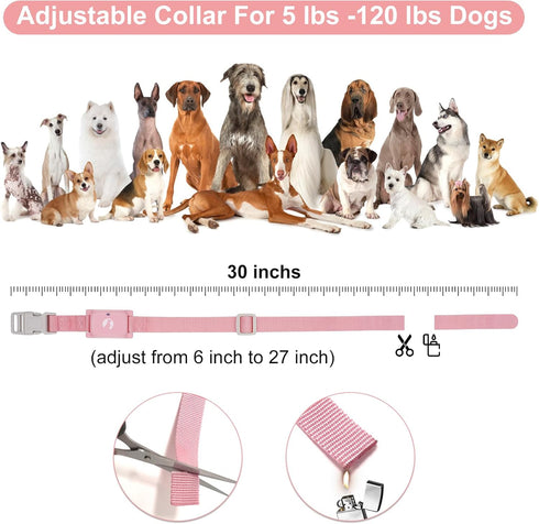 Dog Shock Collar with Remote, 1800FT Rechargeable Waterproof Training Collar for 5–15lbs Puppy or Large Dogs