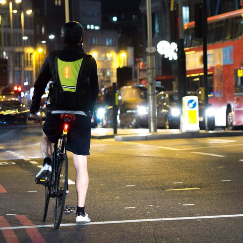 LED Turn Signal Safety Vest with Direction Indicator, USB Charging, Adjustable Bike Pack Accessory for Night Cycling