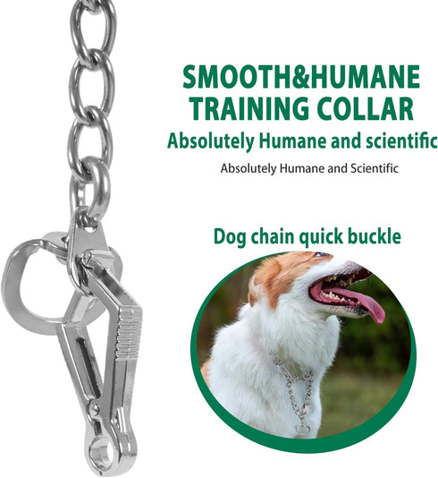 Stainless Steel Dog Training Collar with Quick Release Buckle, Adjustable Chain Collar 26in x 4.0mm (Neck up to 23in) XL