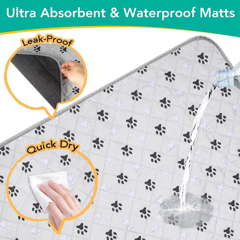 ,36"X41", 2 Packs FUWERY Washable Pee Pads for Dogs Thick Heavy Absorbency Reusable, Prevent Leakage, Non-Slip Pee Pads