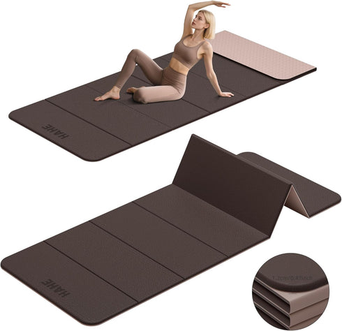 HAHE 7-Fold Design Extra Thick Yoga Mat 72"L x 24"W x 0.47",TPE
