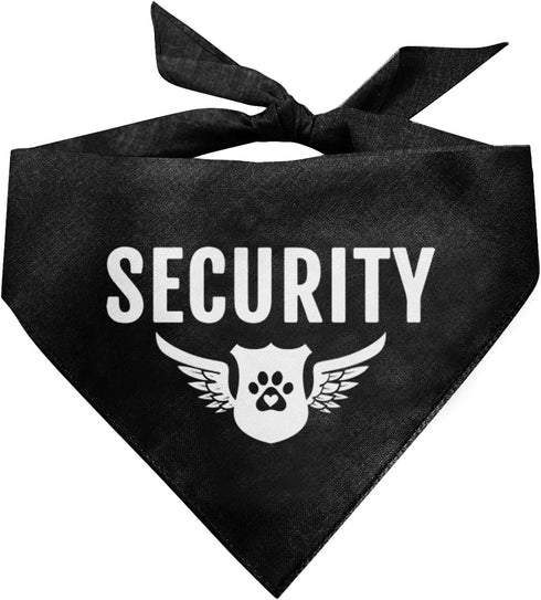 Security Dog Bandana, Black Pet Dog Scarf Accessories, Funny Cute Triangle Scarf for Small Medium Large Dogs