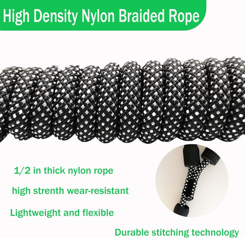 30 Feet Heavy Duty Reflective Dog Leash with Padded Handle - Long Line Check Cord Rope for Large, Medium, Small Dogs