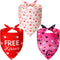 Agroon Dog Valentines Bandana XLarge 3PCS, 6 Pattern Sweetheart Scarf for Boy and