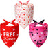 Agroon Dog Valentines Bandana XLarge 3PCS, 6 Pattern Sweetheart Scarf for Boy and