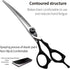 Fenice Peak 7.5'' Professional Curved Dog Grooming Scissors, Heavy Anti-Slip Black Handler, 440C Stainless Steel