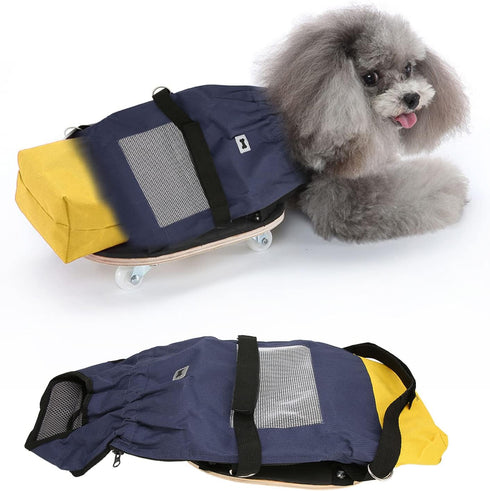 Zerodis Dog Drag Bag, Oxford Cloth Pet Wheelchair for Paralyzed Dogs, Dog Tow Bag for Small Dog Cat (S, Suitable for