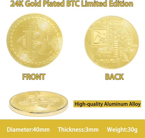 LeFeng 2pcs Bitcoin Golf Ball Marker - Magnetic Hat Clip Golf Accessories and Gift Ideas for Men and Women Golfer