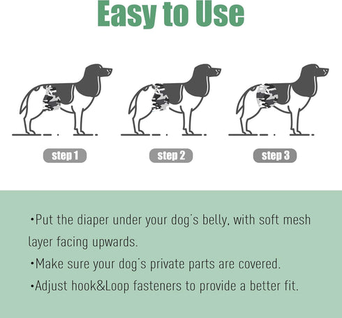 (Pack 3) wegreeco Washable Male Dog Diapers of - Washable Male Dog Belly Wrap (Camo, XS)