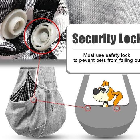 Tomkas Dog Carrier Sling for Small Dogs and Cats, Classic Pocket, Snap Closure, Unadjustable Strap (Grey, M)