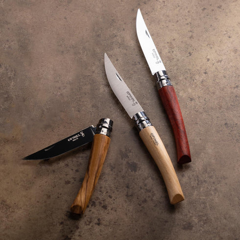 Opinel Effile Slimline Series Folding Fillet Knife with Virobloc Locking Collar and Sustainably Harvested Wood Handles