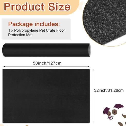 PVC Pet Crate Floor Protection Mat, 32" x 50" XXL Washable Waterproof Non-Slip Rug Whelping Pad for Pets