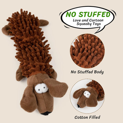 6 Pack Pet Soft Dog Toys Squeaky - Cute Puppy Toys Plush Animals, No Stuffed Dog Chew Toy Interactive Pet for Small