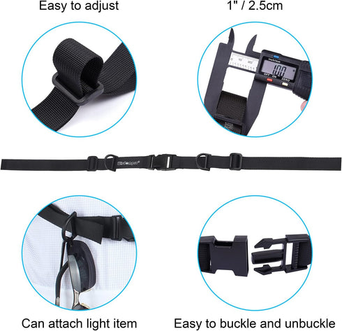 Wisdompro 2 Pack Backpack Chest Straps - Heavy Duty Adjustable Sternum Strap Chest Belt with Quick Release Buckle