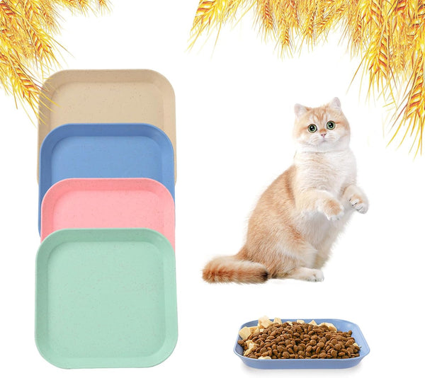 Whisker Fatigue Relief Cat Bowl, 6 Inch Shallow Dish for Cat Wet Feeding, Small Pet Plate for Kittens and Short Legged