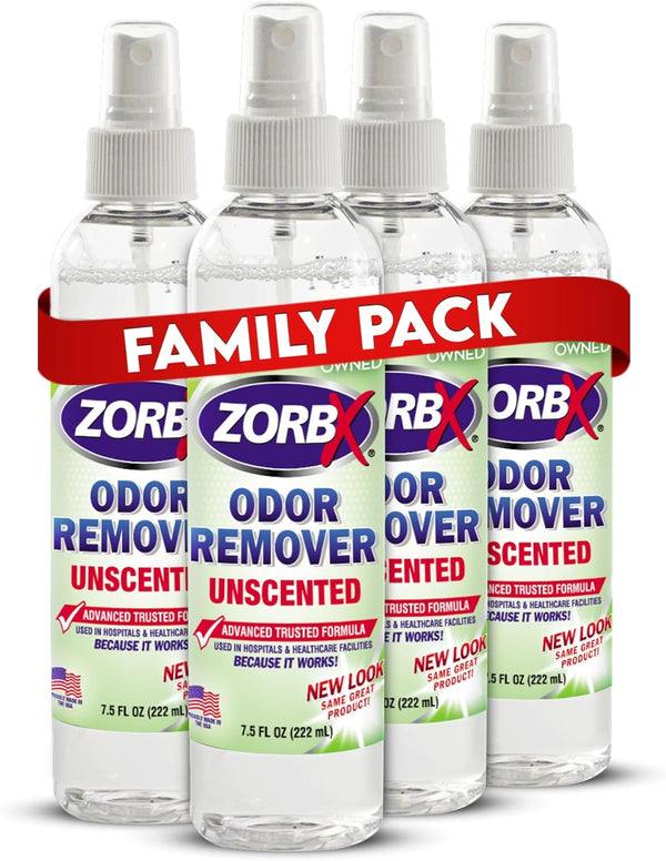 ZORBX Unscented Odor Eliminator - Advanced Formula, Fast-Acting Odor Remover Spray for Dog, Cat, House & Carpet