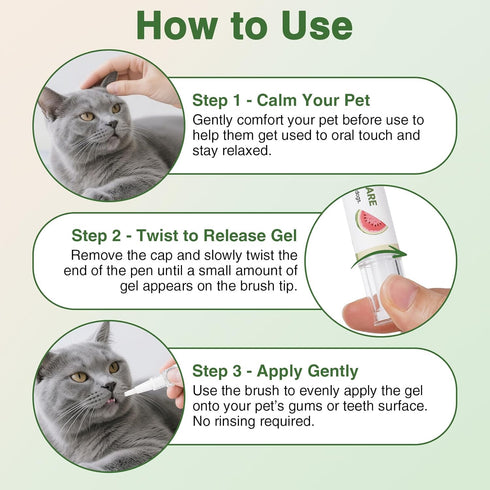 Cat Gum Care Pen Gentle Oral Serum with Soft Brush Tip Twist-to-Use Design for Easy, Stress-Free Application Soothes