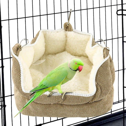 QBLEEV Bird Nest House Winter Warm Bed for Cage, Hanging Hammock Snuggle Hut Tent for Parrot Accessories