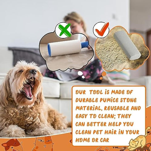 Abbylike 6 Pcs Pet Hair Remover, Gray Pumice Stone Tool for Dog Hair, Cat Fur Removal from Bedding, Couch