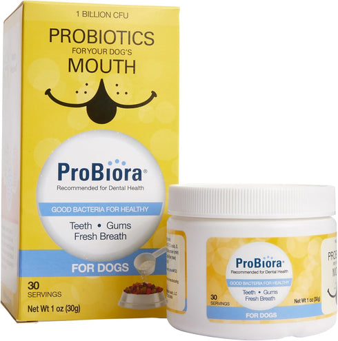 Probiora Dog Probiotic Supplement for Oral Care | 30 Servings Jar | Reduces Bad Breath & Supports Dental Health