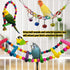 Parakeet Toys, 7 Pcs Colorful Bird Toys for Pet Bird Cage, Hammock, Swing, Chewing Toy, Mirror, Perch
