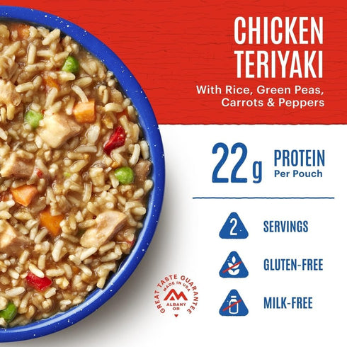 Mountain House Chicken Teriyaki with Rice, Freeze Dried Camping Food, 2 Servings, Gluten-Free