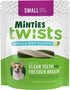 Minties Dental Twists for Dogs, Vet-Recommended Vanilla-Flavored Dental Chews for Tiny/Small Dogs, 12oz