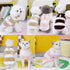 Dog Winter Warm Clothing Striped Vest with Cute Little Bear Pattern Plush Sweater (Black Pink, Medium)