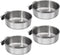 4 Pcs Medium Bird Feeding Dish Cups, Stainless Steel Parrot Food Bowl with Clamp Holder, Birdcage Coop Feeder