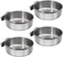 4 Pcs Medium Bird Feeding Dish Cups, Stainless Steel Parrot Food Bowl with Clamp Holder, Birdcage Coop Feeder