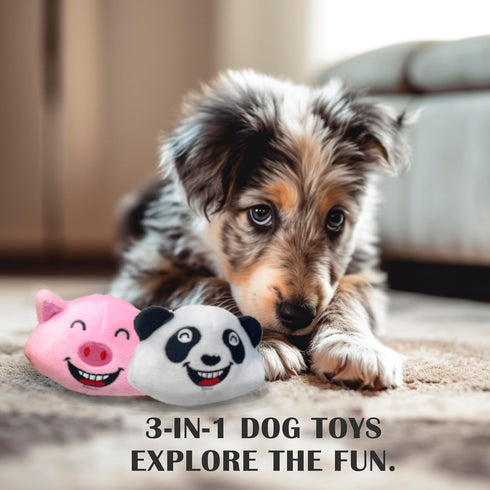 Jalousie 3 in 1 Dog Squeaky Toy - Interactive Chew Toy for Medium, Large, and Small Breeds with Spiky TPR Ball