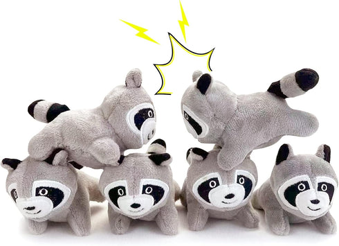 Interactive Squeaky Dog Toy, Replacement Animals Raccoon (Pack of 6)