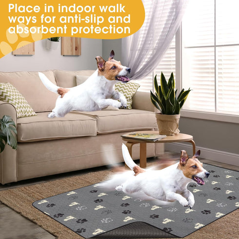 Washable Extra Large Dog Pee Pads, Absorbent Reusable Training Mat, Non-Slip, Grey 72"x72"