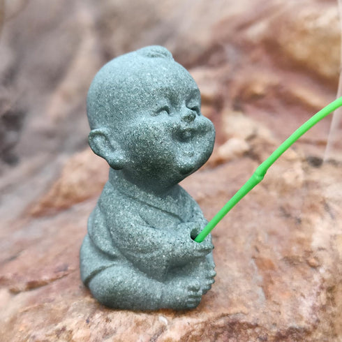 Mini Fisherman Statue, Small Fishing Boy Figurine for Fairy Garden, Aquarium Pond, Bonsai Fish Tank Decoration
