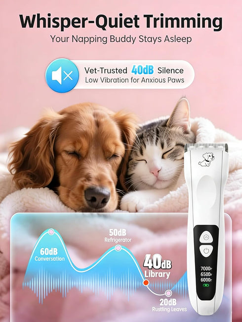 AERFGDE 2026 New Upgrade Dog Cat Rabbit Clippers Grooming Kit for Heavy Thick Hair&Coats,Low Noise Heavy Duty Cordless