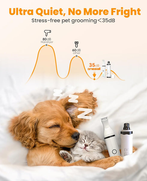Trimmer 3 1 2 oneisall Dog Nail Grinder and Paw Kit in Quiet Rechargeable Electric Pet Nail Grinder with LED Lights