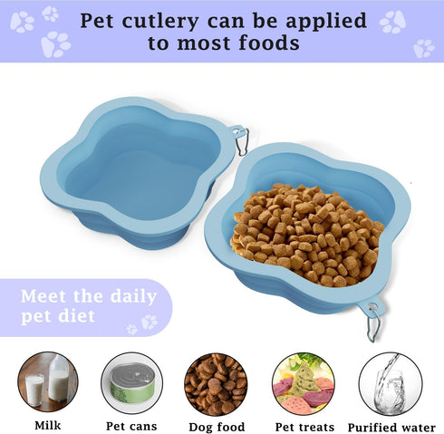 Dog Bowls Pet Collapsible Bowl Slow Feeder Outdoor, Dog Travel Bowls Portable Foldable Cat Water Dish Bowl for Pets Walking Parking Camping (Gray)