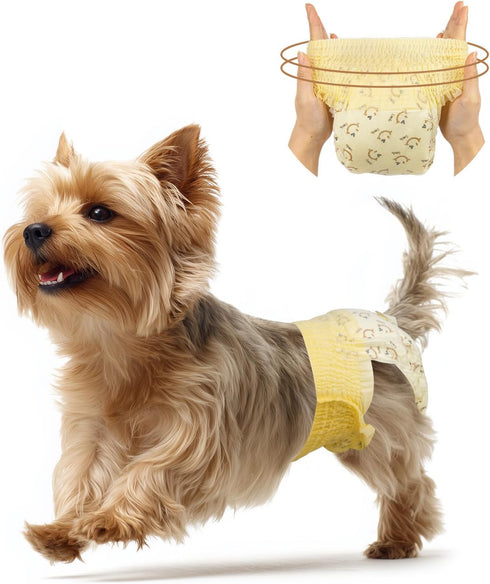 FurVeluxia Dog Diapers Female, Pull It Up Disposable Puppy Diapers with 360Stretchy Waist,Super
