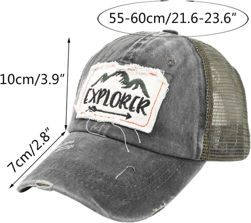 YOLAI Casual Men Women Classic Cotton Baseball Cap Letters Mesh Unconstructed Adjustable Dad Hat Sunscreen Sun Visor