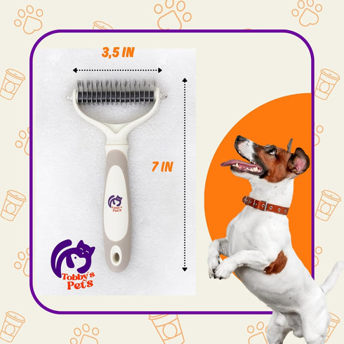 Tobby's Pet's 3-Piece Set Tobbys Pets Pet Grooming Kit Dog & Cat Brush with Dematting Tool, Deshedding Brush