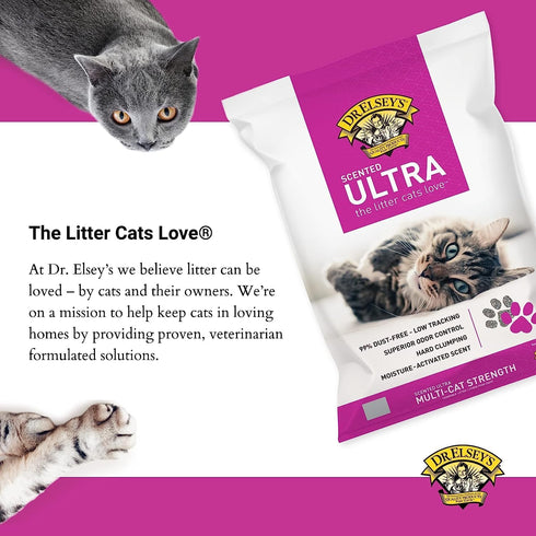 Precious Cat Elsey's Ultra Scented Cat Litter, 18 Lb/8.16 Kg (Pack May Vary)