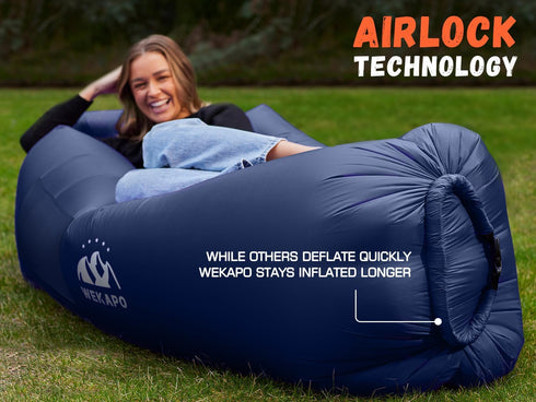 WEKAPO Inflatable Lounger Air Sofa Chair – Portable Waterproof Couch for Camping, Beach, and Outdoor Activities