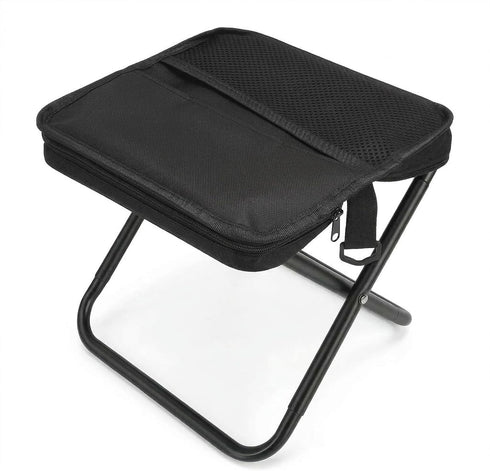 Folding Camping Stool - Portable Pocket Chair Converts to Satchel with External