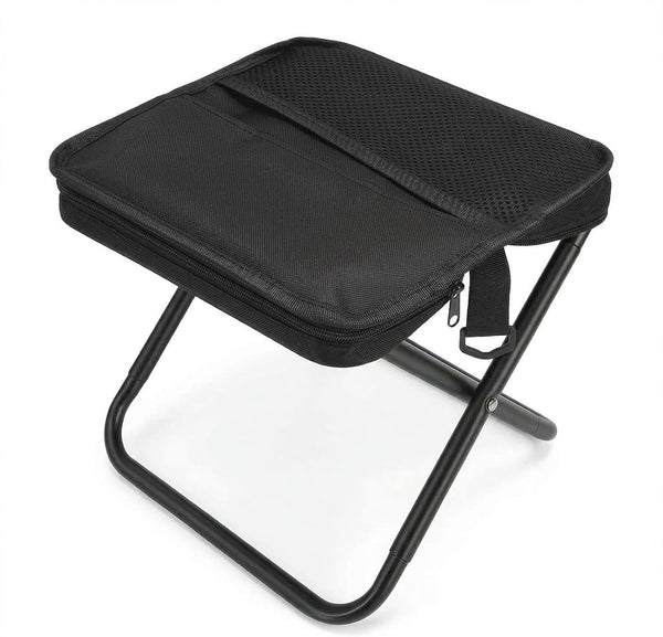 Folding Camping Stool - Portable Pocket Chair Converts to Satchel with External